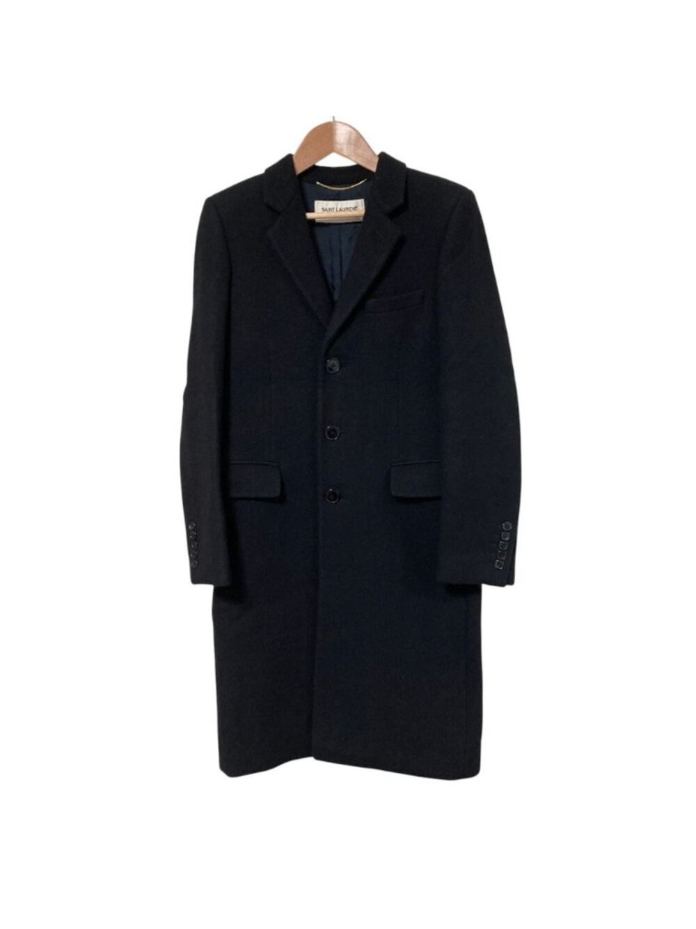 Saint Laurent Paris Hedi Slimane Era Wool Chesterfield Black Autumn Winter 34